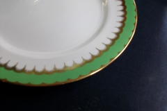 COALPORT  SPEARPOINT GREEN #6143 SMOOTH-   DINNER PLATE  .....   https://www.jaapiesfinechinastore.com