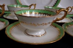 COALPORT SPEARPOINT GREEN #6143A-   CUP &  SAUCER   .....   http://jaapiesfinechinastore.com