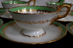 COALPORT SPEARPOINT GREEN #6143A-   CUP &  SAUCER   .....   https://www.jaapiesfinechinastore.com