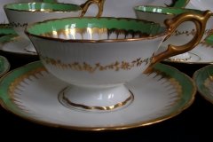 COALPORT SPEARPOINT GREEN #6143A-   CUP &  SAUCER   .....   http://jaapiesfinechinastore.com