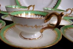 COALPORT SPEARPOINT GREEN #6143A-   CUP &  SAUCER   .....   http://jaapiesfinechinastore.com