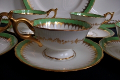 COALPORT SPEARPOINT GREEN #6143A-   CUP &  SAUCER   .....   https://www.jaapiesfinechinastore.com