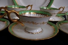 COALPORT SPEARPOINT GREEN #6143A-   CUP &  SAUCER   .....   http://jaapiesfinechinastore.com