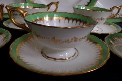 COALPORT SPEARPOINT GREEN #6143A-   CUP &  SAUCER   .....   http://jaapiesfinechinastore.com
