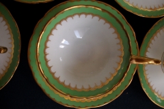 COALPORT SPEARPOINT GREEN #6143A-   CUP &  SAUCER   .....   https://www.jaapiesfinechinastore.com