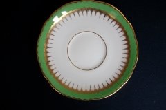 COALPORT SPEARPOINT GREEN #6143A-   CUP &  SAUCER   .....   http://jaapiesfinechinastore.com