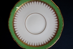 COALPORT SPEARPOINT GREEN #6143A-   CUP &  SAUCER   .....   https://www.jaapiesfinechinastore.com