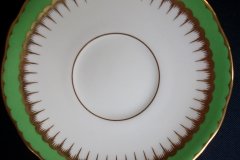 COALPORT SPEARPOINT GREEN #6143A-   CUP &  SAUCER   .....   http://jaapiesfinechinastore.com