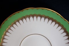 COALPORT SPEARPOINT GREEN #6143A-   CUP &  SAUCER   .....   http://jaapiesfinechinastore.com
