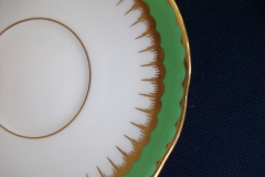 COALPORT SPEARPOINT GREEN #6143A-   CUP &  SAUCER   .....   https://www.jaapiesfinechinastore.com