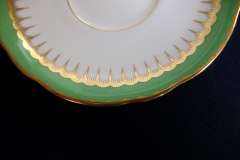 COALPORT SPEARPOINT GREEN #6143A-   CUP &  SAUCER   .....   https://www.jaapiesfinechinastore.com