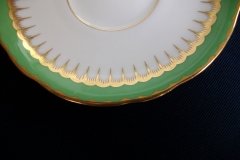 COALPORT SPEARPOINT GREEN #6143A-   CUP &  SAUCER   .....   http://jaapiesfinechinastore.com