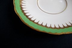 COALPORT SPEARPOINT GREEN #6143A-   CUP &  SAUCER   .....   http://jaapiesfinechinastore.com