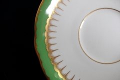 COALPORT SPEARPOINT GREEN #6143A-   CUP &  SAUCER   .....   http://jaapiesfinechinastore.com