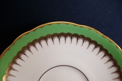 COALPORT SPEARPOINT GREEN #6143A-   CUP &  SAUCER   .....   https://www.jaapiesfinechinastore.com