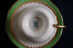 COALPORT SPEARPOINT GREEN #6143A-   CUP &  SAUCER   .....   https://www.jaapiesfinechinastore.com