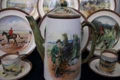W.T. COPELAND LIONEL EDWARDS FOX HUNT- COFFEE POT "THE GAMEKEEPER" & "THE TERRIOR MAN", LID "FULL CRY" .... http://jaapiesfinechinastore.com