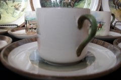 W.T. COPELAND LIONEL EDWARDS FOX HUNT- DEMI CUP & SAUCER #1  FULL CRY CUP  & THE HUNTSMAN SAUCER ....    http://jaapiesfinechinastore.com