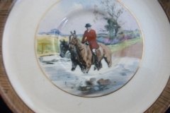 W.T. COPELAND LIONEL EDWARDS FOX HUNT- DEMI CUP & SAUCER #10   "DRAWING THE DINGLE"  CUP & "THE SECOND  HORSEMAN" SAUCER .... http://jaapiesfinechinastore.com