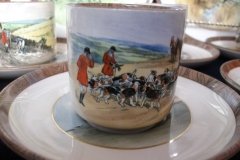 W.T. COPELAND LIONEL EDWARDS FOX HUNT- DEMI CUP & SAUCER #11   "THE KILL"  CUP & "THE SECOND  HORSEMAN" SAUCER .... http://jaapiesfinechinastore.com