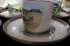 W.T. COPELAND LIONEL EDWARDS FOX HUNT- DEMI CUP & SAUCER #11   "THE KILL"  CUP & "THE SECOND  HORSEMAN" SAUCER .... http://jaapiesfinechinastore.com
