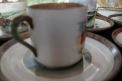 W.T. COPELAND LIONEL EDWARDS FOX HUNT- DEMI CUP & SAUCER #11   "THE KILL"  CUP & "THE SECOND  HORSEMAN" SAUCER .... http://jaapiesfinechinastore.com