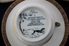 W.T. COPELAND LIONEL EDWARDS FOX HUNT- DEMI CUP & SAUCER #11   "THE KILL"  CUP & "THE SECOND  HORSEMAN" SAUCER .... http://jaapiesfinechinastore.com
