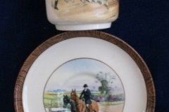 W.T. COPELAND LIONEL EDWARDS FOX HUNT- DEMI CUP & SAUCER #11   "THE KILL"  CUP & "THE SECOND  HORSEMAN" SAUCER .... http://jaapiesfinechinastore.com