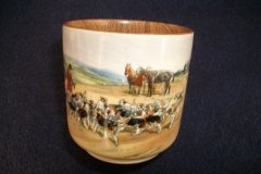 W.T. COPELAND LIONEL EDWARDS FOX HUNT- DEMI CUP & SAUCER #11   "THE KILL"  CUP & "THE SECOND  HORSEMAN" SAUCER .... http://jaapiesfinechinastore.com