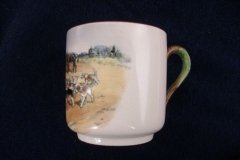 W.T. COPELAND LIONEL EDWARDS FOX HUNT- DEMI CUP & SAUCER #11   "THE KILL"  CUP & "THE SECOND  HORSEMAN" SAUCER .... http://jaapiesfinechinastore.com