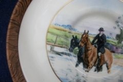 W.T. COPELAND LIONEL EDWARDS FOX HUNT- DEMI CUP & SAUCER #11   "THE KILL"  CUP & "THE SECOND  HORSEMAN" SAUCER .... http://jaapiesfinechinastore.com