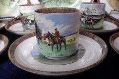 W.T. COPELAND LIONEL EDWARDS FOX HUNT- DEMI CUP & SAUCER #12   "THE LAST DRAW"  CUP  & "THE SECOND  HORSEMAN"  SAUCER .... http://jaapiesfinechinastore.com