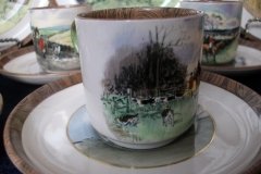 W.T. COPELAND LIONEL EDWARDS FOX HUNT- DEMI CUP & SAUCER #12   "THE LAST DRAW"  CUP  & "THE SECOND  HORSEMAN"  SAUCER .... http://jaapiesfinechinastore.com