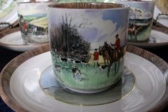 W.T. COPELAND LIONEL EDWARDS FOX HUNT- DEMI CUP & SAUCER #12   "THE LAST DRAW"  CUP  & "THE SECOND  HORSEMAN"  SAUCER .... http://jaapiesfinechinastore.com