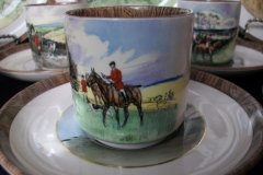 W.T. COPELAND LIONEL EDWARDS FOX HUNT- DEMI CUP & SAUCER #12   "THE LAST DRAW"  CUP  & "THE SECOND  HORSEMAN"  SAUCER .... http://jaapiesfinechinastore.com