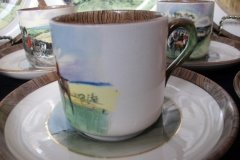 W.T. COPELAND LIONEL EDWARDS FOX HUNT- DEMI CUP & SAUCER #12   "THE LAST DRAW"  CUP  & "THE SECOND  HORSEMAN"  SAUCER .... http://jaapiesfinechinastore.com