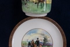 W.T. COPELAND LIONEL EDWARDS FOX HUNT- DEMI CUP & SAUCER #12   "THE LAST DRAW"  CUP  & "THE SECOND  HORSEMAN"  SAUCER .... http://jaapiesfinechinastore.com