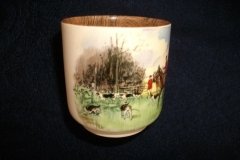 W.T. COPELAND LIONEL EDWARDS FOX HUNT- DEMI CUP & SAUCER #12   "THE LAST DRAW"  CUP  & "THE SECOND  HORSEMAN"  SAUCER .... http://jaapiesfinechinastore.com