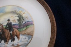 W.T. COPELAND LIONEL EDWARDS FOX HUNT- DEMI CUP & SAUCER #12   "THE LAST DRAW"  CUP  & "THE SECOND  HORSEMAN"  SAUCER .... http://jaapiesfinechinastore.com