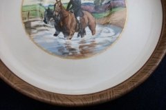 W.T. COPELAND LIONEL EDWARDS FOX HUNT- DEMI CUP & SAUCER #12   "THE LAST DRAW"  CUP  & "THE SECOND  HORSEMAN"  SAUCER .... http://jaapiesfinechinastore.com