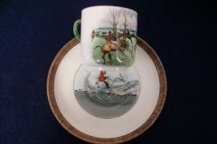 W.T. COPELAND LIONEL EDWARDS FOX HUNT- DEMI CUP & SAUCER #2 GONE AWAY CUP  & THE HUNTSMAN SAUCER ....    http://jaapiesfinechinastore.com