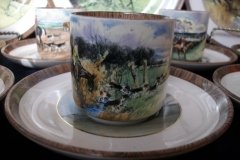W.T. COPELAND LIONEL EDWARDS FOX HUNT- DEMI CUP & SAUCER #3  " GOING TO A HALLOA" CUP & "THE HUNTSMAN" SAUCER .... http://jaapiesfinechinastore.com