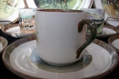 W.T. COPELAND LIONEL EDWARDS FOX HUNT- DEMI CUP & SAUCER #3  " GOING TO A HALLOA" CUP & "THE HUNTSMAN" SAUCER .... http://jaapiesfinechinastore.com