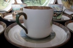 W.T. COPELAND LIONEL EDWARDS FOX HUNT- DEMI CUP & SAUCER #3  " GOING TO A HALLOA" CUP & "THE HUNTSMAN" SAUCER .... http://jaapiesfinechinastore.com