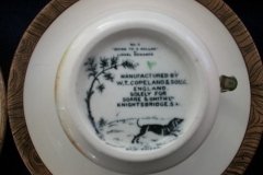 W.T. COPELAND LIONEL EDWARDS FOX HUNT- DEMI CUP & SAUCER #3  " GOING TO A HALLOA" CUP & "THE HUNTSMAN" SAUCER .... http://jaapiesfinechinastore.com
