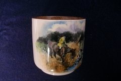 W.T. COPELAND LIONEL EDWARDS FOX HUNT- DEMI CUP & SAUCER #3  " GOING TO A HALLOA" CUP & "THE HUNTSMAN" SAUCER .... http://jaapiesfinechinastore.com