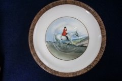 W.T. COPELAND LIONEL EDWARDS FOX HUNT- DEMI CUP & SAUCER #3  " GOING TO A HALLOA" CUP & "THE HUNTSMAN" SAUCER .... http://jaapiesfinechinastore.com