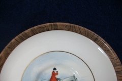 W.T. COPELAND LIONEL EDWARDS FOX HUNT- DEMI CUP & SAUCER #3  " GOING TO A HALLOA" CUP & "THE HUNTSMAN" SAUCER .... http://jaapiesfinechinastore.com
