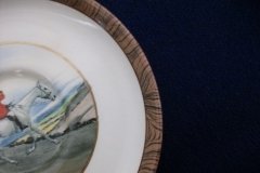 W.T. COPELAND LIONEL EDWARDS FOX HUNT- DEMI CUP & SAUCER #3  " GOING TO A HALLOA" CUP & "THE HUNTSMAN" SAUCER .... http://jaapiesfinechinastore.com