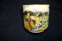W.T. COPELAND LIONEL EDWARDS FOX HUNT- DEMI CUP & SAUCER #3  " GOING TO A HALLOA" CUP & "THE HUNTSMAN" SAUCER .... http://jaapiesfinechinastore.com